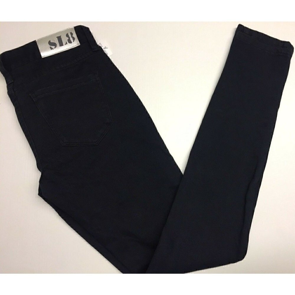 SL8 Denim Dark Blue Skinny Sequin Pants - Picture 2 of 12